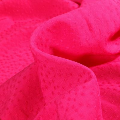 Tissu Viscose Rajah sur fond Rose fuchsia - Par 10 cm