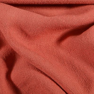 Coupon Tissu Lin lavé Viscose uni Terracotta - Coupon de 70 cm