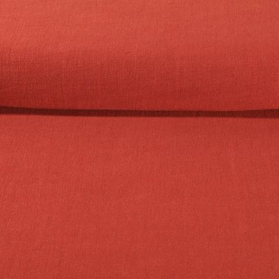 Coupon Tissu Lin lavé Viscose uni Brique - Coupon de 40 cm