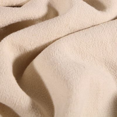 Coupon Tissu Lin lavé Viscose uni Ivoire - Coupon de 40 cm