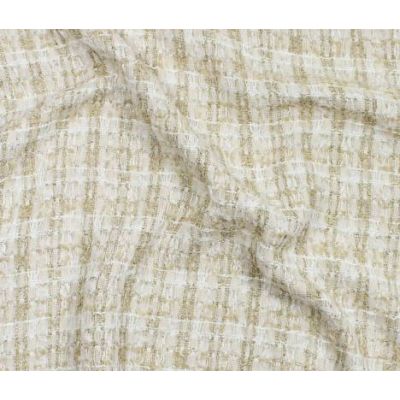 Tissu Tweed lurex Coco Beige - Par 10 cm