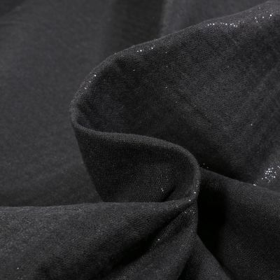 Tissu Double gaze Pailleté uni Noir - Par 10 cm
