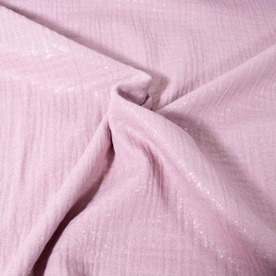 Tissu Double gaze Pailleté uni Lilas - Par 10 cm