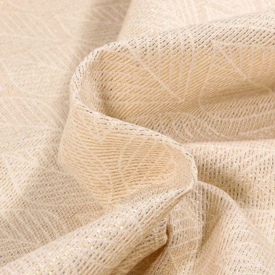 Tissu Jacquard Premium Metallic feuilles sur fond Doré - Par 10 cm