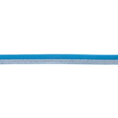 Biais Élastique Plat Lurex 17 mm Aqua x 1m