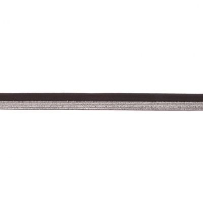 Biais Élastique Plat Lurex 17 mm Chocolat x 1m