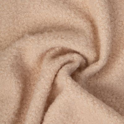Tissu Bouclette Curly uni Beige - Par 10 cm