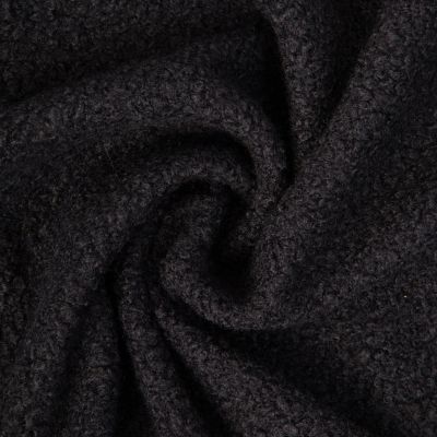 Tissu Bouclette Curly uni Noir - Par 10 cm