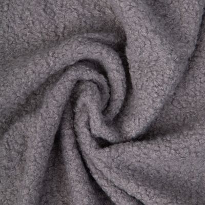 Tissu Bouclette Curly uni Gris - Par 10 cm