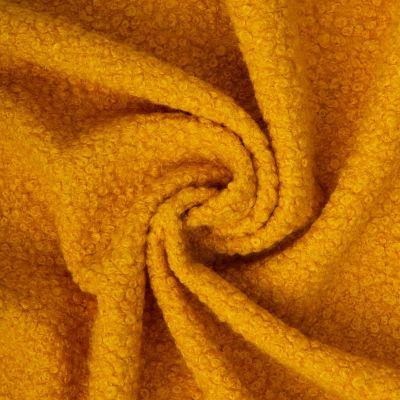 Tissu Bouclette Curly uni Moutarde - Par 10 cm