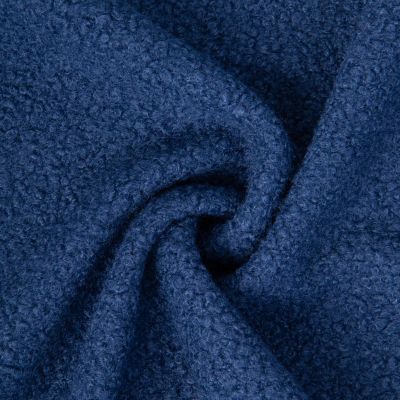 Tissu Bouclette Curly uni Bleu marine - Par 10 cm