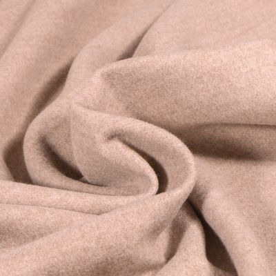 Tissu Drap de manteau uni Beige chiné - Par 10 cm