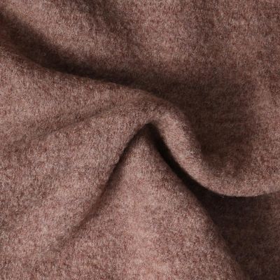 Tissu Laine Bouillie  uni Hanna sur fond Marron clair - Par 10 cm