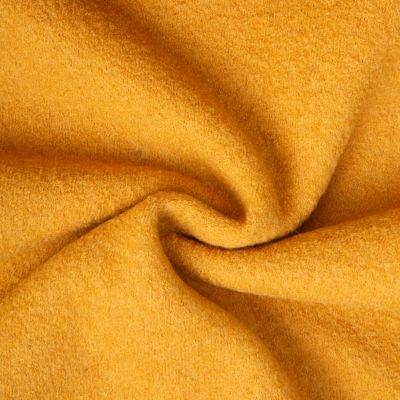 Tissu 100% Laine Bouillie uni Jaune moutarde - Par 10 cm
