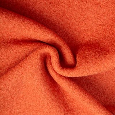 Tissu 100% Laine Bouillie uni Orange - Par 10 cm