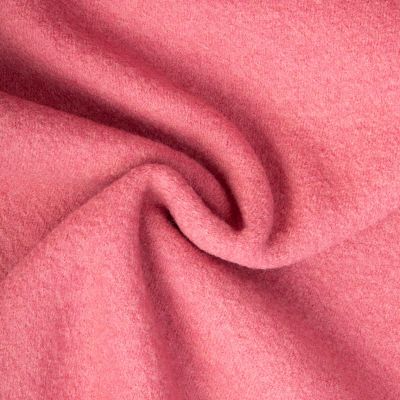 Tissu 100% Laine Bouillie uni Rose - Par 10 cm