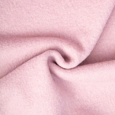 Tissu 100% Laine Bouillie uni Rose pâle - Par 10 cm