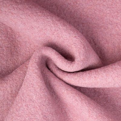 Tissu 100% Laine Bouillie uni Vieux rose - Par 10 cm