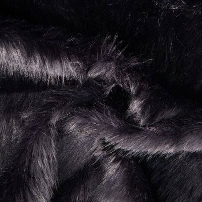 Tissu Fausse fourrure poils long Ruth Noir - Par 10 cm