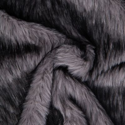 Tissu Fausse fourrure poils long Ruth Gris - Par 10 cm