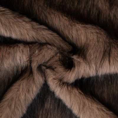 Tissu Fausse fourrure poils long Ruth Camel - Par 10 cm