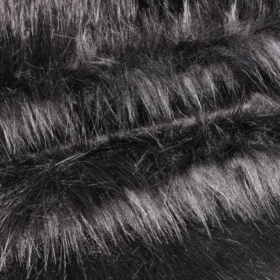 Tissu Fausse fourrure Fantasia sur fond Noir - Par 10 cm