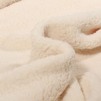 Tissu Fausse fourrure Doudou réversible uni Ecru - Par 10 cm