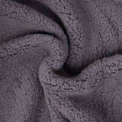 Tissu Fausse fourrure Sherpa Gris anthracite - Par 10 cm