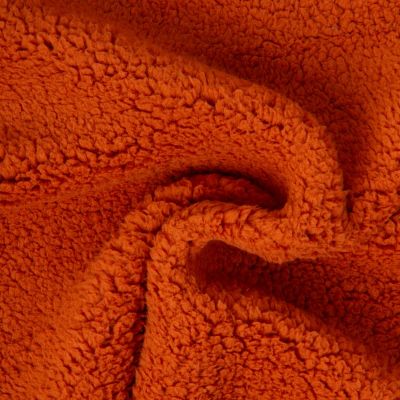 Tissu Fausse fourrure Sherpa Terracotta - Par 10 cm