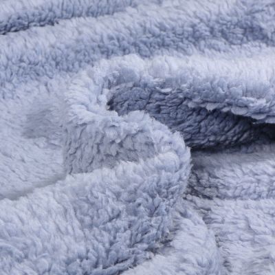  Tissu Fausse fourrure Doudou réversible uni Bleu ciel - Par 10 cm