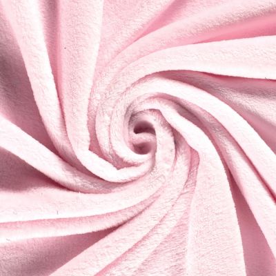Tissu Doudou uni Rose poudré - Par 10 cm