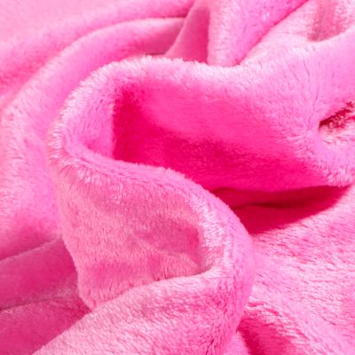 Tissu Doudou uni Rose bonbon - Par 10 cm