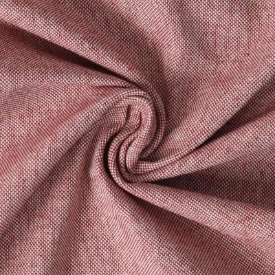 Tissu Toile de Coton aspect Lin Aubiane uni Rouge - Par 10 cm