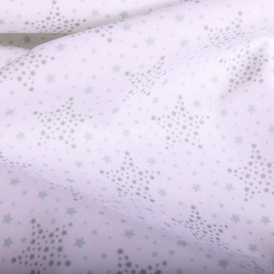 Tissu Popeline Coton Bio Etoiles sur fond Blanc - Par 10 cm