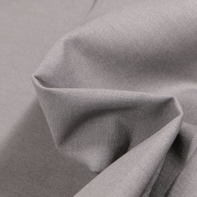 Coupon Tissu Popeline de coton unie Bio  Gris galet - Coupon de 180 cm