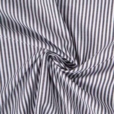 Tissu Vichy Coton rayé Noir - Par 10 cm