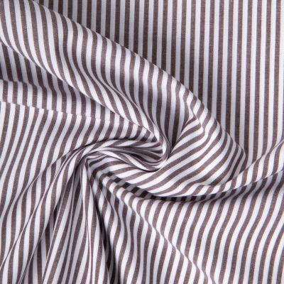 Tissu Vichy Coton rayé Marron - Par 10 cm