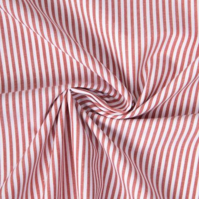 Tissu Vichy Coton rayé Terracotta - Par 10 cm