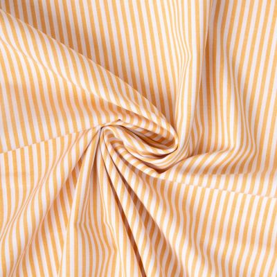 Tissu Vichy Coton rayé Ocre - Par 10 cm