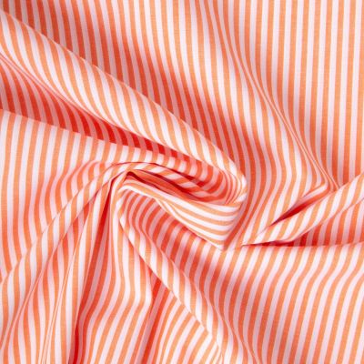 Tissu Vichy Coton rayé Orange - Par 10 cm