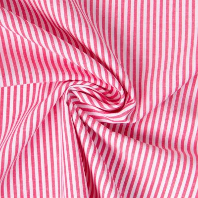 Tissu Vichy Coton rayé Rose fuchsia - Par 10 cm