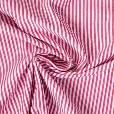 Tissu Vichy Coton rayé Rouge - Par 10 cm