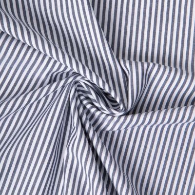 Tissu Vichy Coton rayé Bleu marine - Par 10 cm