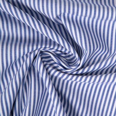 Tissu Vichy Coton rayé Bleu roi - Par 10 cm