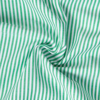 Tissu Vichy Coton rayé Vert - Par 10 cm