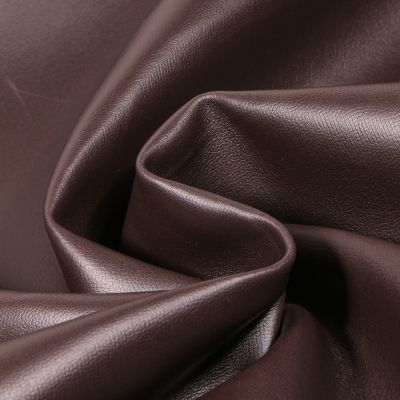 Tissu Simili cuir souple et épais uni Roma Marron chocolat - Par 10 cm