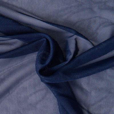 Tissu Tulle extensible ultra-doux uni Bleu marine - Par 10 cm