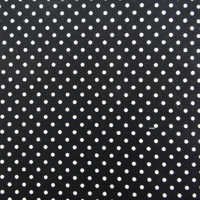 Coupon Tissu Coton Noir Pois Blanc x10cm - Coupon de 20 cm