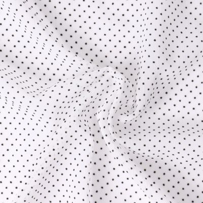 Tissu Mousseline  texturé Mini pois sur fond Blanc - Par 10 cm
