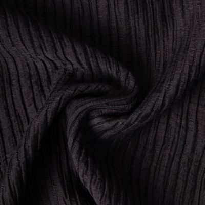 Tissu Lyocell plissé uni Noir - Par 10 cm
